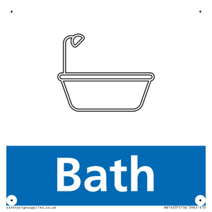 Bath Illustrated Dementia Friendly Sign NHS Style Blue